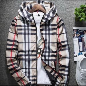 Paid tan black & red zip up jacket